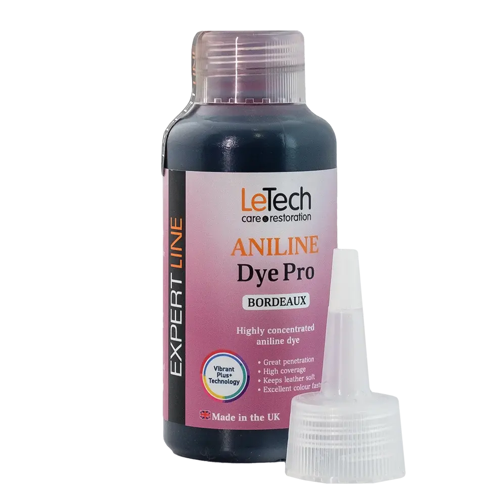 LeTech Aniline Dye Pro bottle with applicator on a white background