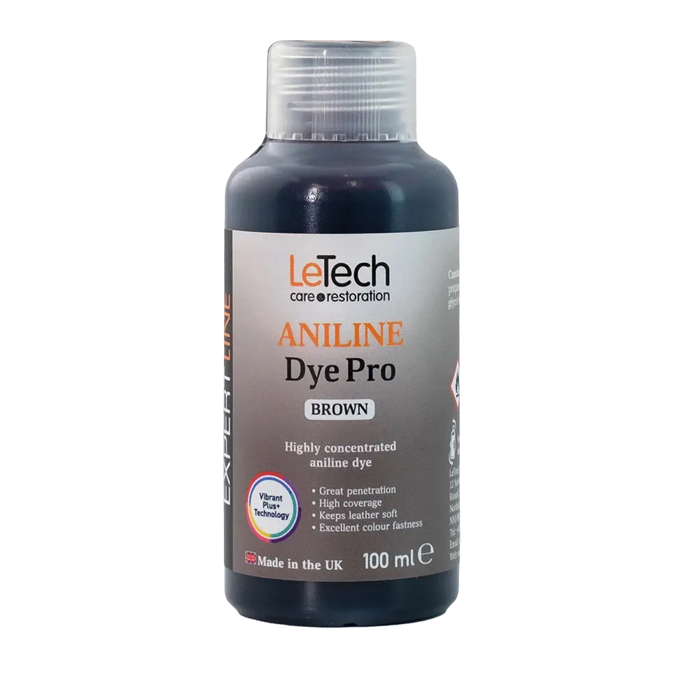 LeTech Aniline Dye Pro bottle for brown color on a white background