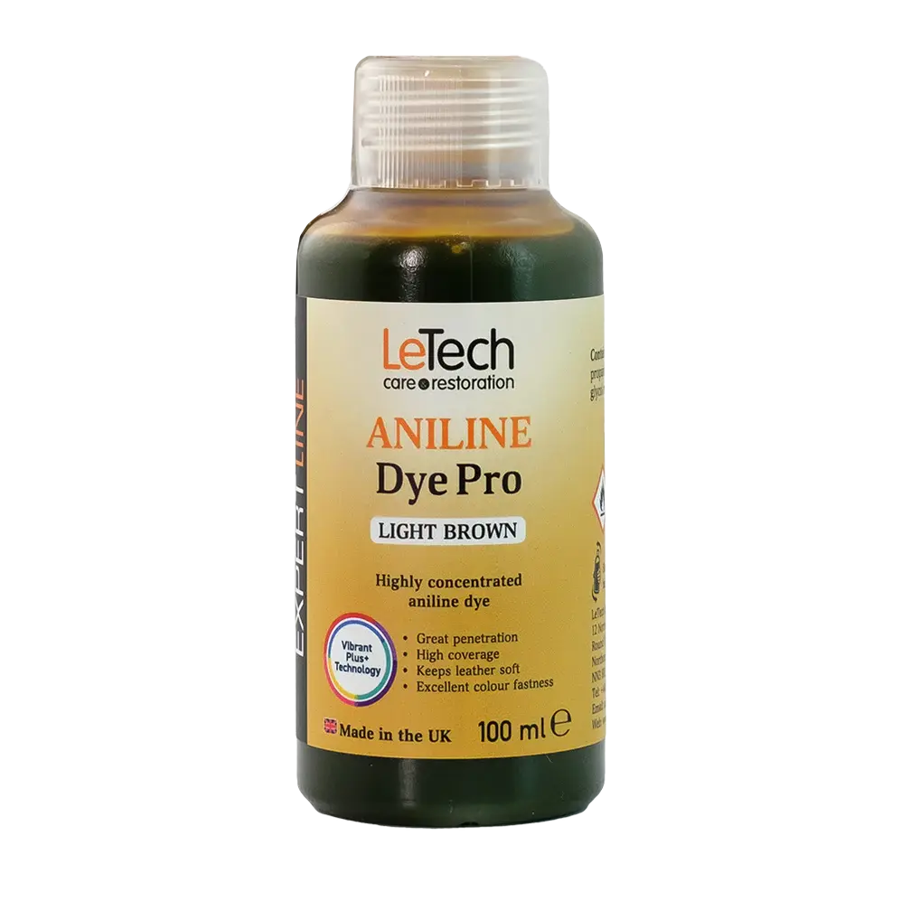 LeTech Aniline Dye Pro bottle for light brown color on a white background