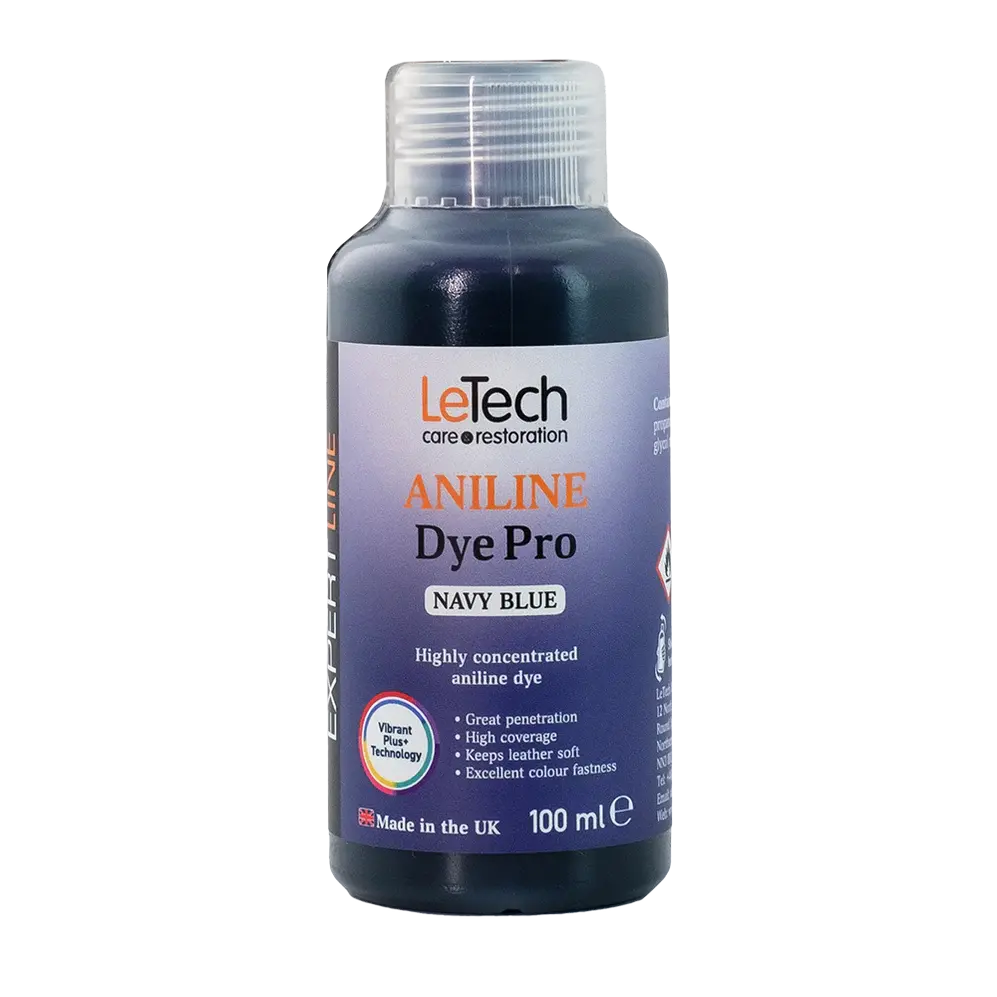 LeTech Aniline Dye Pro bottle for navy blue on a white background