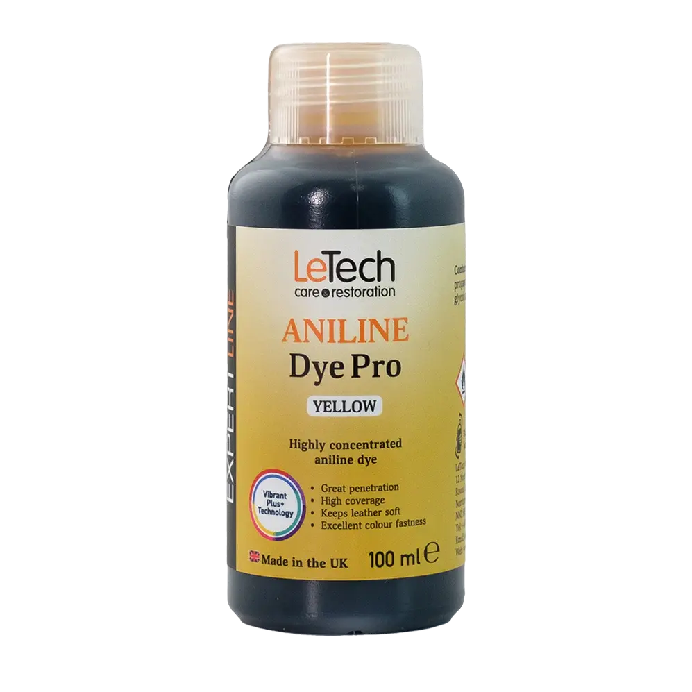 LeTech Aniline Dye Pro Yellow bottle on a white background