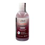 LeTech leather colourant bottle with Bordeaux color on a white background