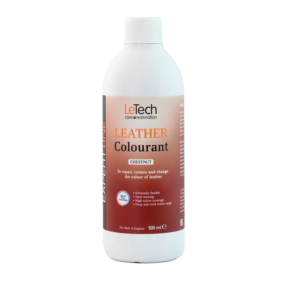 LeTech leather colourant bottle on a white background