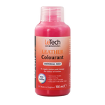 LeTech leather colourant bottle in imperial red on a white background