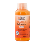 LeTech leather colourant bottle in orange on a white background