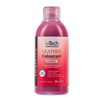 Bottle of LeTech Leather Colourant in Raspberry flavor on a white background