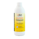 LeTech leather colourant bottle with yellow label on a white background