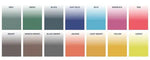Color swatches labeled with color names on a white background