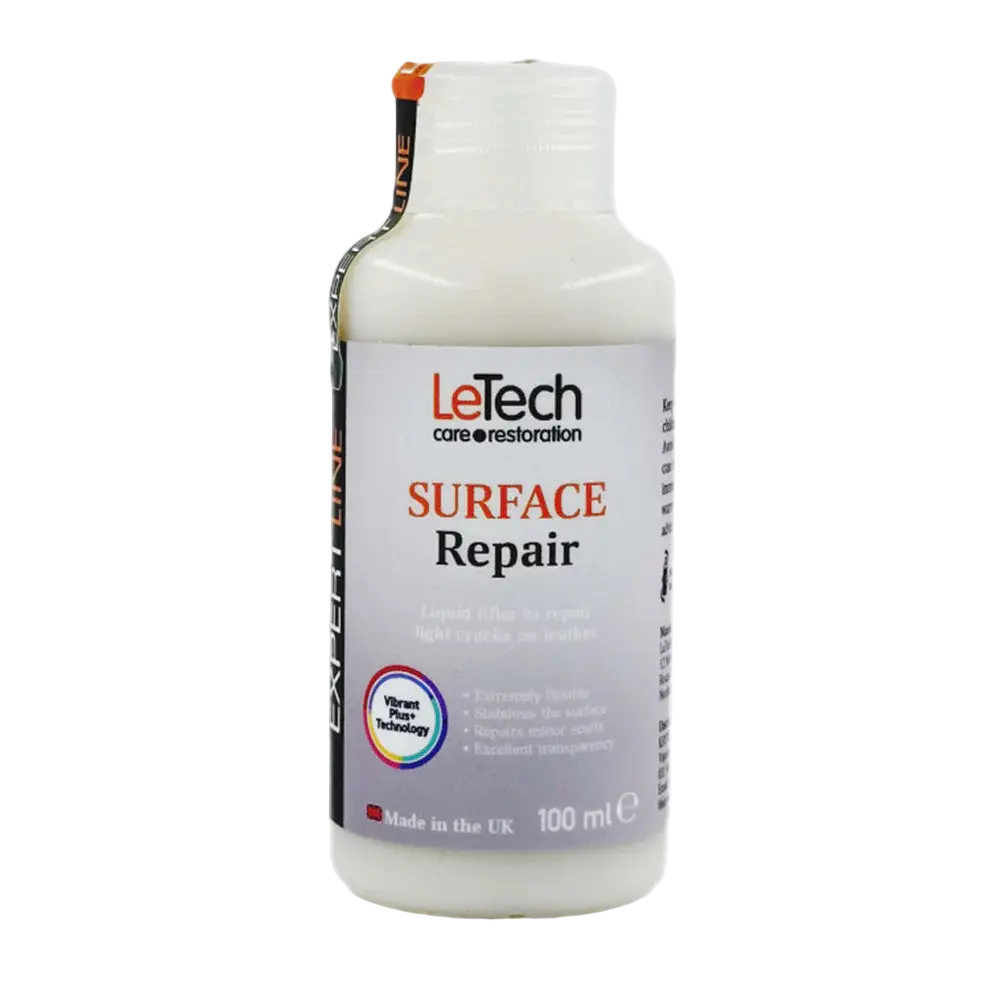 Bottle of LeTech Surface Repair on a white background